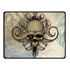 Awesome Creepy Skull With  Wings Fleece Blanket (small) by FantasyWorld7