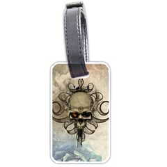 Awesome Creepy Skull With  Wings Luggage Tags (one Side)  by FantasyWorld7