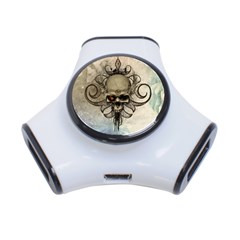 Awesome Creepy Skull With  Wings 3-port Usb Hub by FantasyWorld7