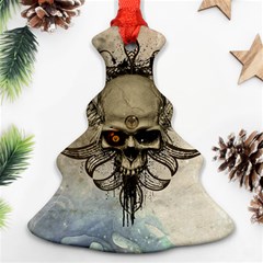 Awesome Creepy Skull With  Wings Christmas Tree Ornament (two Sides) by FantasyWorld7