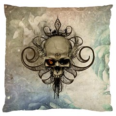 Awesome Creepy Skull With  Wings Standard Flano Cushion Case (two Sides) by FantasyWorld7