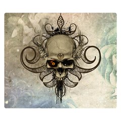 Awesome Creepy Skull With  Wings Double Sided Flano Blanket (small)  by FantasyWorld7