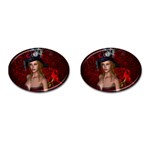 Beautiful Fantasy Women With Floral Elements Cufflinks (Oval) Front(Pair)