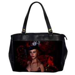 Beautiful Fantasy Women With Floral Elements Office Handbags by FantasyWorld7