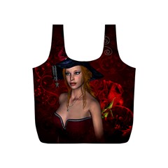 Beautiful Fantasy Women With Floral Elements Full Print Recycle Bags (s)  by FantasyWorld7