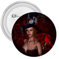 Beautiful Fantasy Women With Floral Elements 3  Buttons