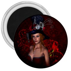 Beautiful Fantasy Women With Floral Elements 3  Magnets