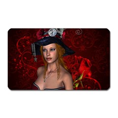 Beautiful Fantasy Women With Floral Elements Magnet (Rectangular)