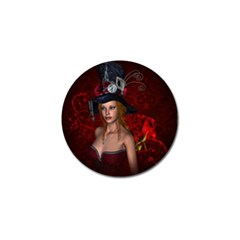 Beautiful Fantasy Women With Floral Elements Golf Ball Marker