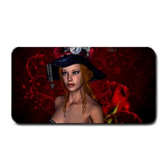 Beautiful Fantasy Women With Floral Elements Medium Bar Mats by FantasyWorld7