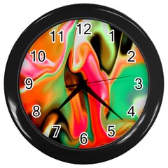 Catch The Waves Smoky Red Orange Haze  Wall Clock (black) by flipstylezfashionsLLC