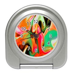 Catch The Waves Smoky Red Orange Haze  Travel Alarm Clock by flipstylezfashionsLLC