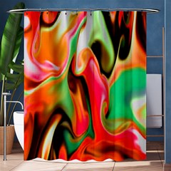 Catch The Waves Smoky Red Orange Haze  Shower Curtain 60  X 72  (medium)  by flipstylezfashionsLLC