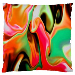 Catch The Waves Smoky Red Orange Haze  Large Flano Cushion Case (one Side) by flipstylezfashionsLLC