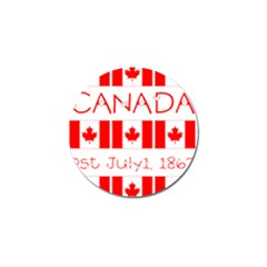 Canada Day Maple Leaf Canadian Flag Pattern Typography  Golf Ball Marker by yoursparklingshop