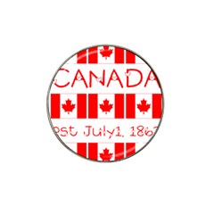 Canada Day Maple Leaf Canadian Flag Pattern Typography  Hat Clip Ball Marker by yoursparklingshop