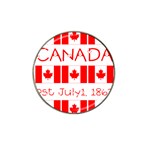 Canada Day Maple Leaf Canadian Flag Pattern Typography  Hat Clip Ball Marker (4 pack) Front