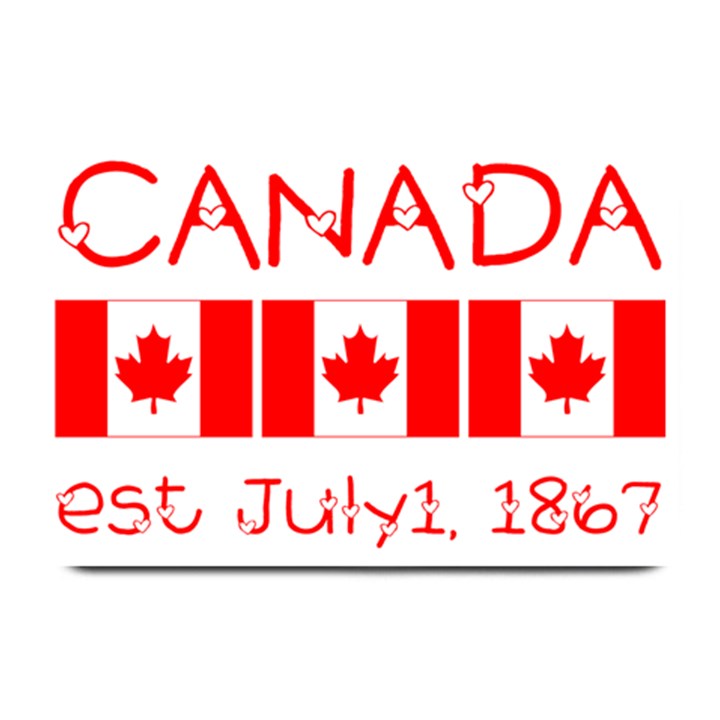 Canada Day Maple Leaf Canadian Flag Pattern Typography  Plate Mats