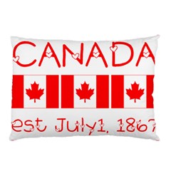 Canada Day Maple Leaf Canadian Flag Pattern Typography  Pillow Case (Two Sides)