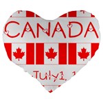 Canada Day Maple Leaf Canadian Flag Pattern Typography  Large 19  Premium Flano Heart Shape Cushions Back