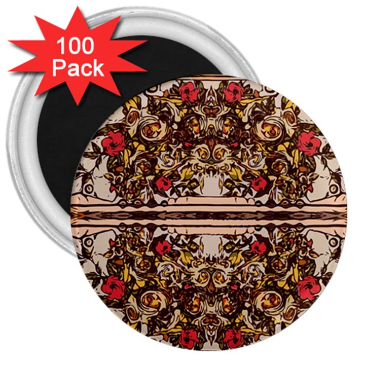 Roses Floral Wallpaper Flower 3  Magnets (100 pack)