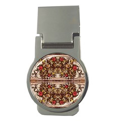 Roses Floral Wallpaper Flower Money Clips (round)  by Nexatart