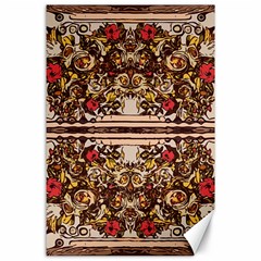 Roses Floral Wallpaper Flower Canvas 24  X 36 