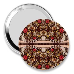 Roses Floral Wallpaper Flower 3  Handbag Mirrors by Nexatart