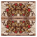 Roses Floral Wallpaper Flower Large Satin Scarf (Square) Front