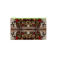 Roses Floral Wallpaper Flower Cosmetic Bag (xs)