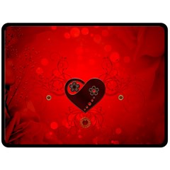 Wonderful Heart On Vintage Background Double Sided Fleece Blanket (large)  by FantasyWorld7