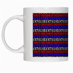 French Revolution Typographic Pattern Design 2 White Mugs by dflcprints