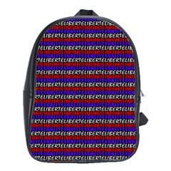 French Revolution Typographic Pattern Design 2 School Bag (large) by dflcprints