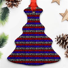 French Revolution Typographic Pattern Design 2 Christmas Tree Ornament (two Sides) by dflcprints