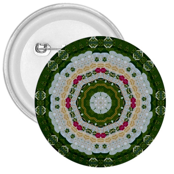 Fantasy Jasmine Paradise Love Mandala 3  Buttons