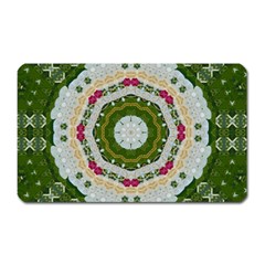 Fantasy Jasmine Paradise Love Mandala Magnet (rectangular) by pepitasart