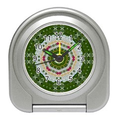 Fantasy Jasmine Paradise Love Mandala Travel Alarm Clock by pepitasart