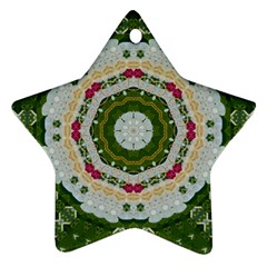 Fantasy Jasmine Paradise Love Mandala Star Ornament (two Sides) by pepitasart