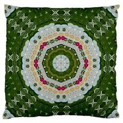 Fantasy Jasmine Paradise Love Mandala Large Flano Cushion Case (one Side) by pepitasart