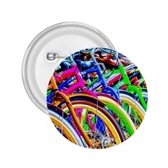 Colorful Bicycles In A Row 2 25  Buttons by FunnyCow