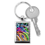 Colorful Bicycles In A Row Key Chains (Rectangle)  Front