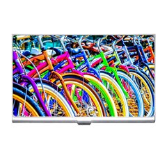 Colorful Bicycles In A Row Business Card Holders