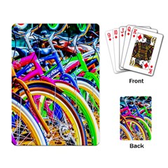 Colorful Bicycles In A Row Playing Card by FunnyCow