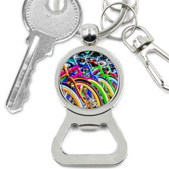 Colorful Bicycles In A Row Bottle Opener Key Chains by FunnyCow