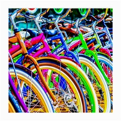 Colorful Bicycles In A Row Medium Glasses Cloth (2-side) by FunnyCow