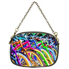 Colorful Bicycles In A Row Chain Purses (one Side)  by FunnyCow