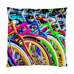 Colorful Bicycles In A Row Standard Cushion Case (one Side) by FunnyCow