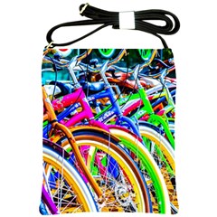 Colorful Bicycles In A Row Shoulder Sling Bags by FunnyCow