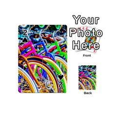 Colorful Bicycles In A Row Playing Cards 54 (mini)  by FunnyCow