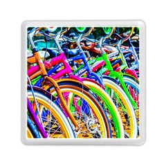 Colorful Bicycles In A Row Memory Card Reader (square) by FunnyCow